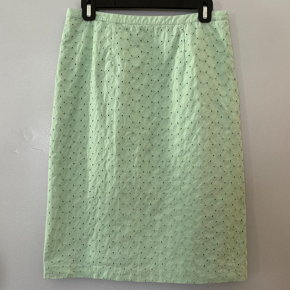 Boden Skirt Mint Green Broderie Cotton Size US 6L/UK 10L
